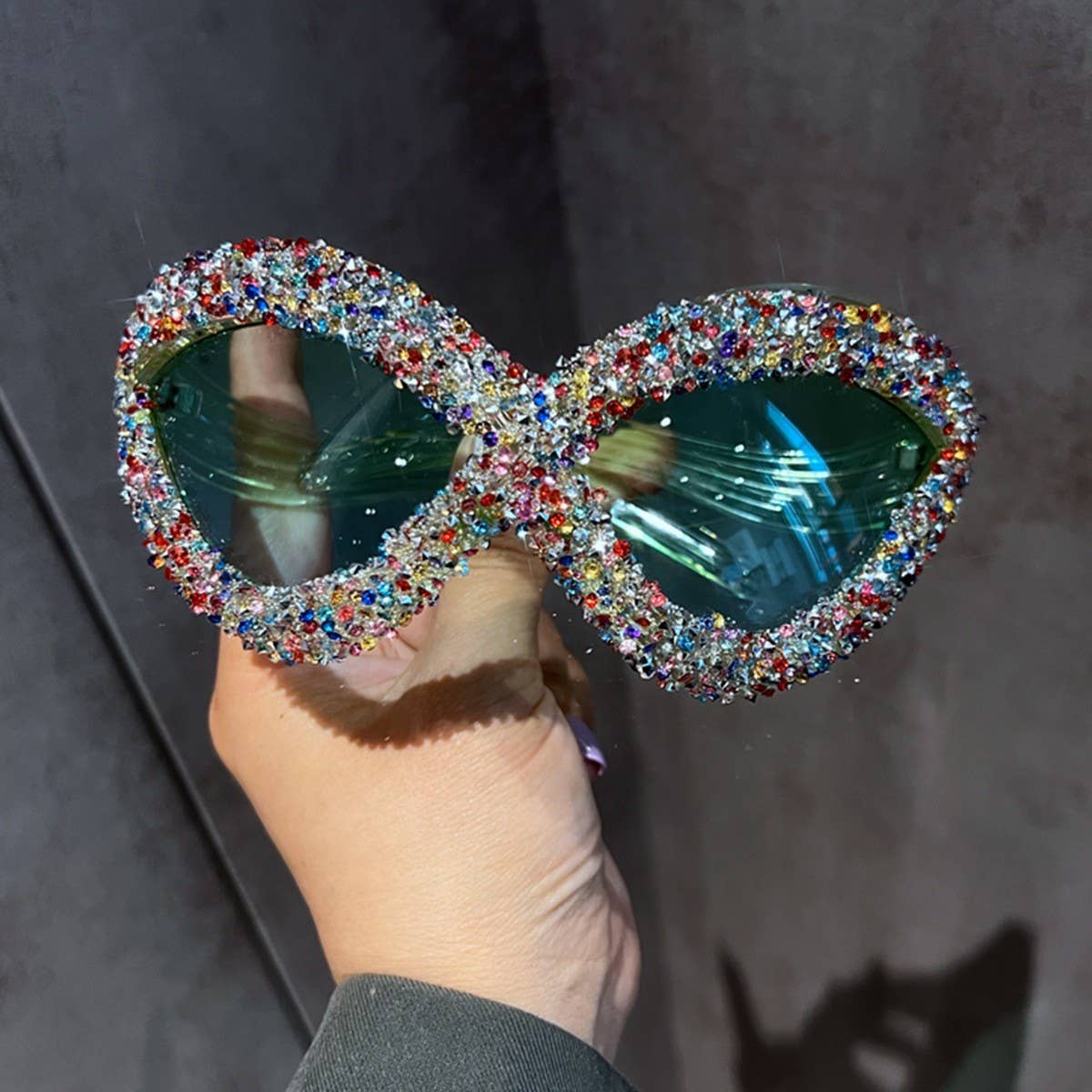 VINTAGE LARGE FRAME DIAMOND SUNGLASSES