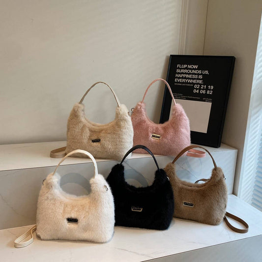 WINTER FAUX MINK FUR SINGLE SHOULDER PLUSH BAG_CWAB3946