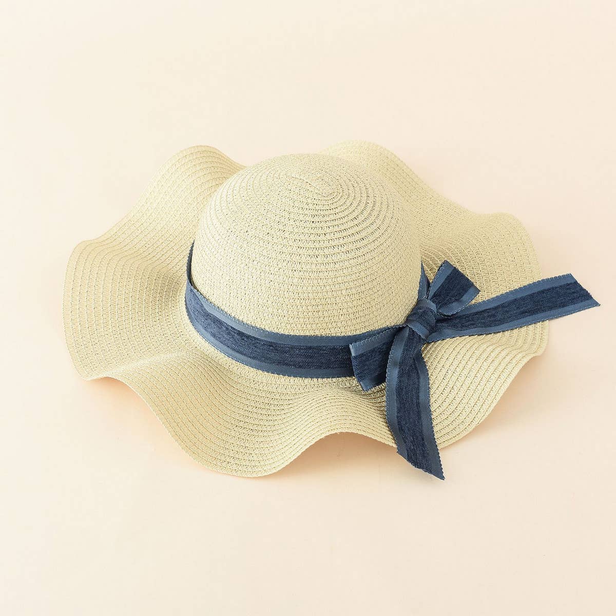 WOMEN BOW BEACH SUNSCREEN STRAW HAT_CWAH1436