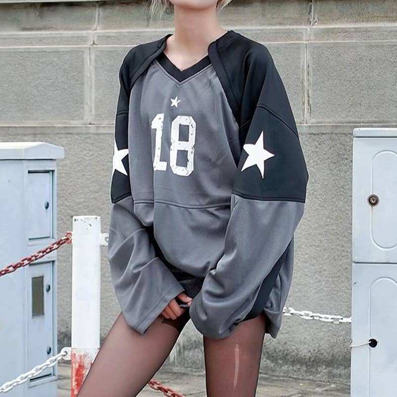 VINTAGE STAR PRINT PULLOVER SWEATSHIRT