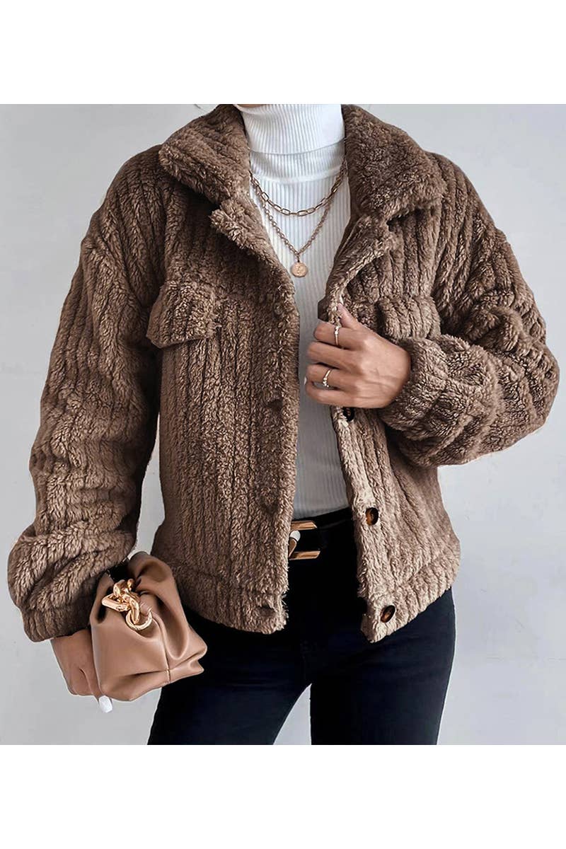 WARM SINGLE-BREASTED WOOLEN COAT