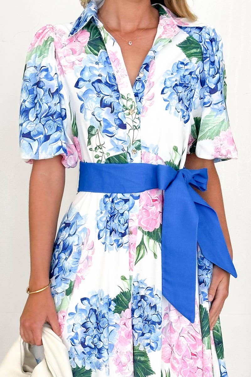 CWDMD5574_BOHO FLORAL PRINT BELTED A-LINE DRESS