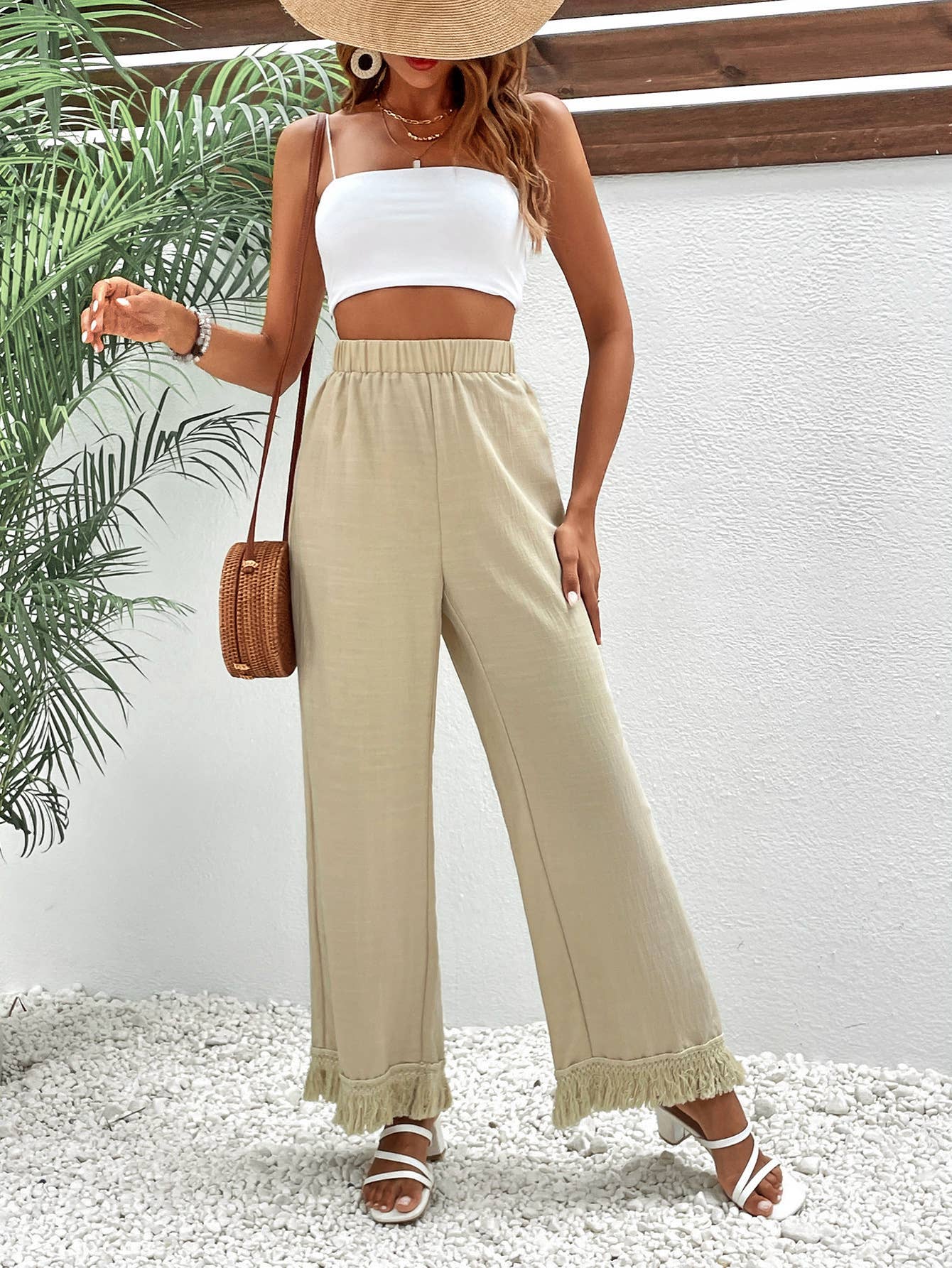 HIGH-WAISTED BAGGY CASUAL WIDE-LEG PANTS