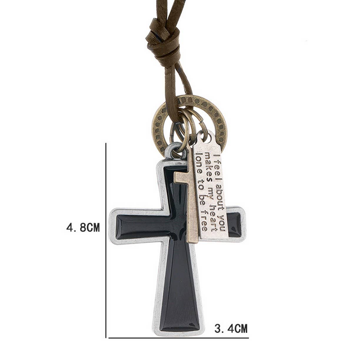 BLACK OIL DRIP PERSONALITY LONG COWHIDE NECKLACE_CWMM4594