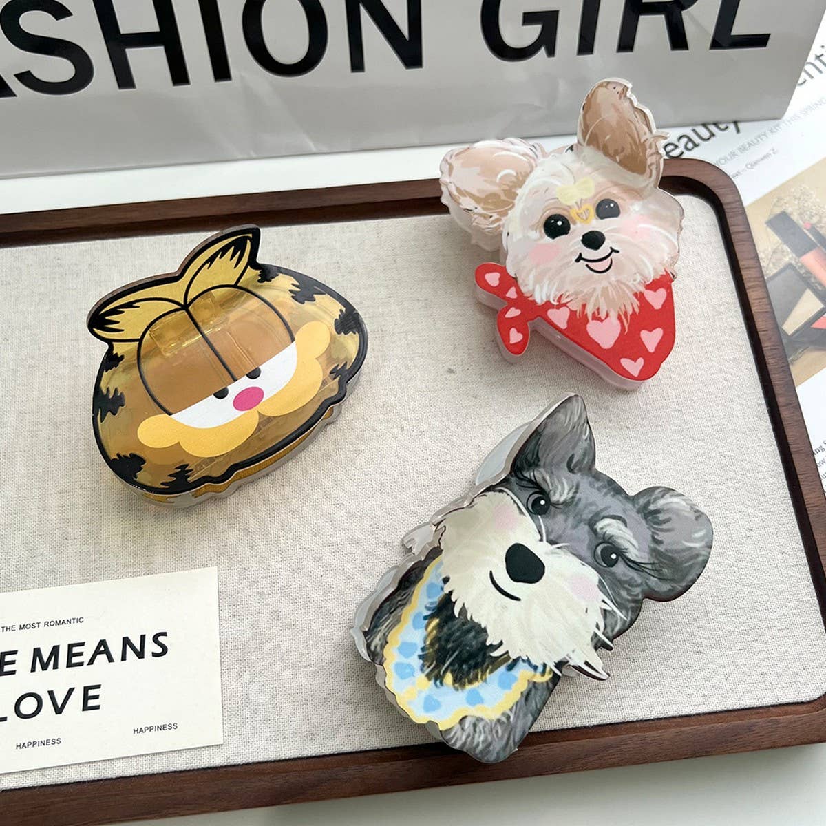 Garfield Dog Acrylic Claw Clip for Girls