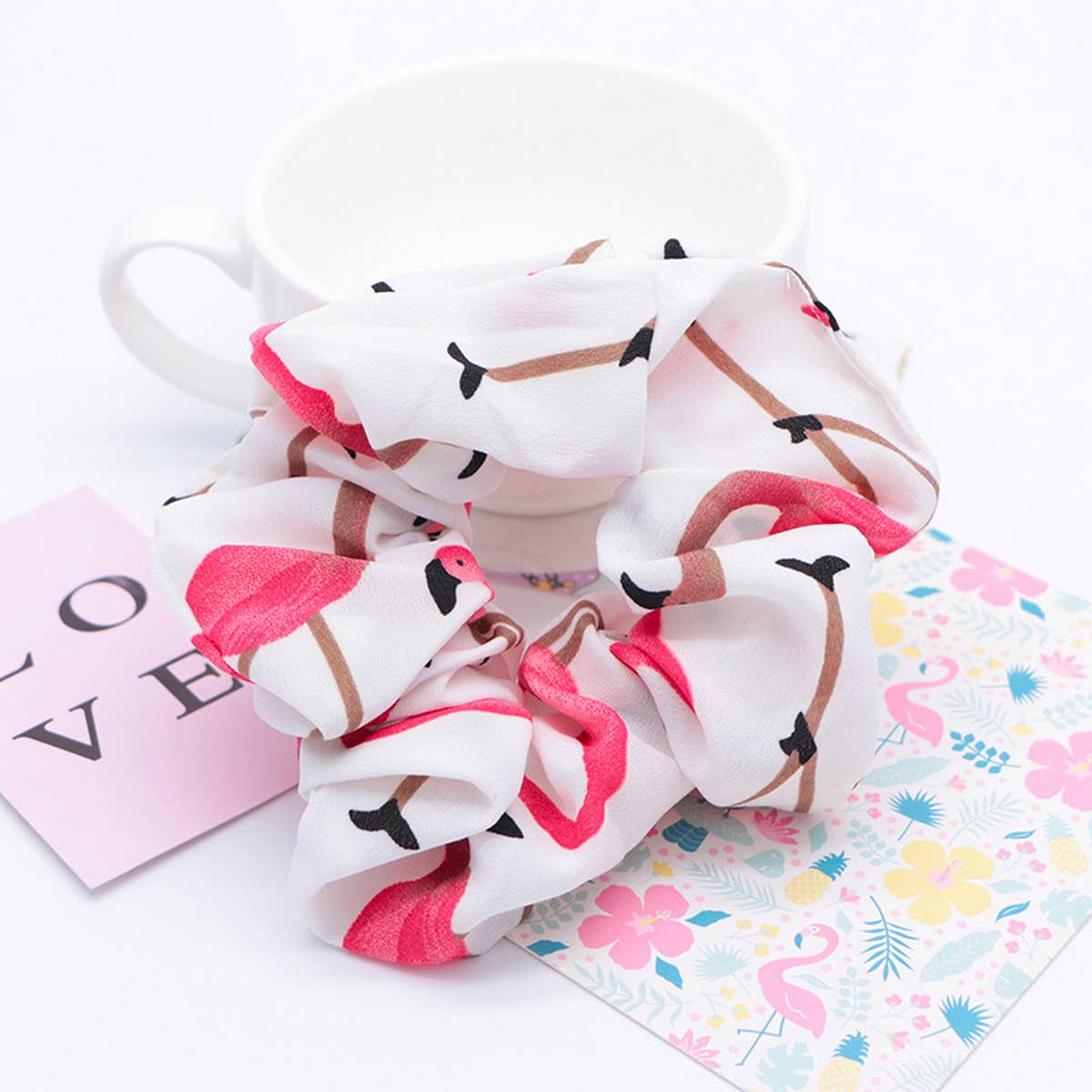 RETRO FASHION FLAMINGO HAIR TIE_CWAHA1075