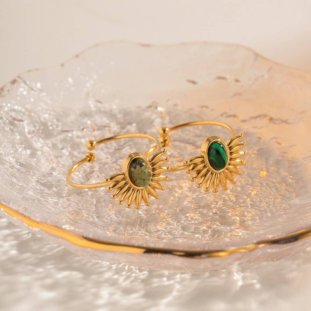 NATURAL STONE RINGS HIGH-END NON-FADING DESIGN