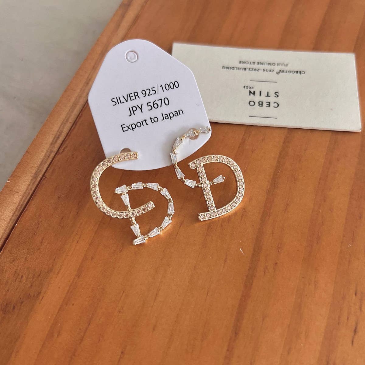 LIGHT LUXURY LETTER ZIRCON EARRINGS