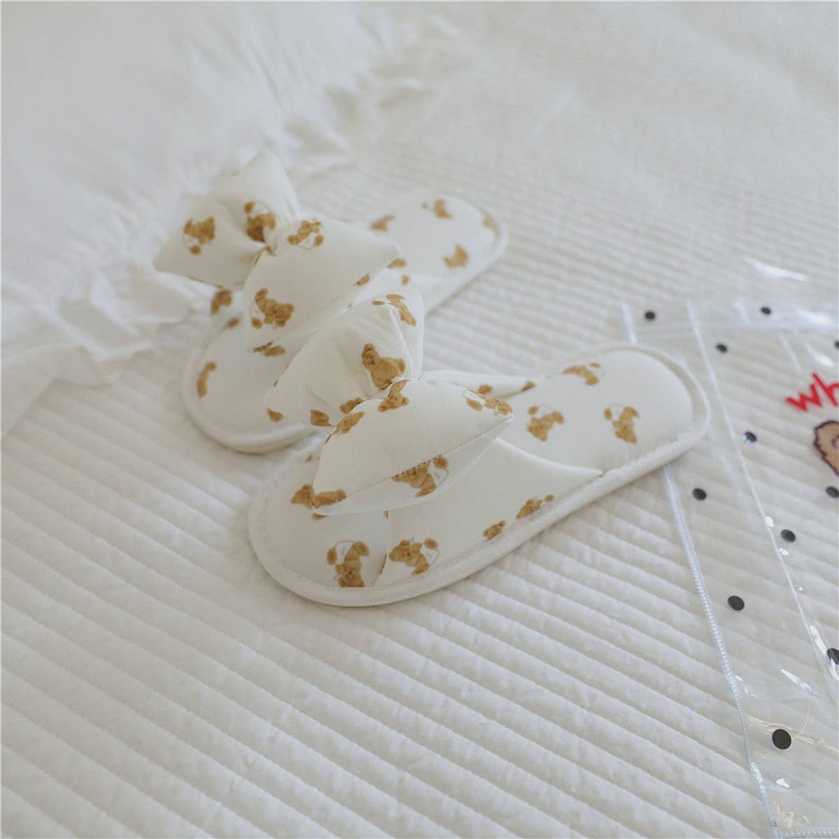 NEW BEAR BOWKNOT HOME SLIPPERS FOR WOMEN