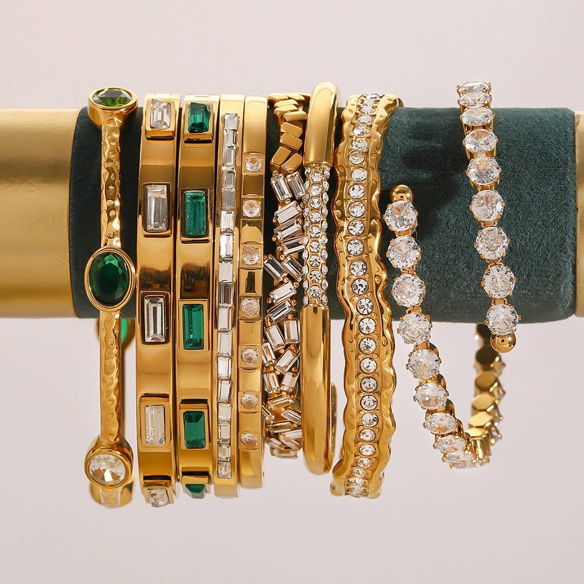 INS Zircon Open Cuff Bracelet in Stainless Steel