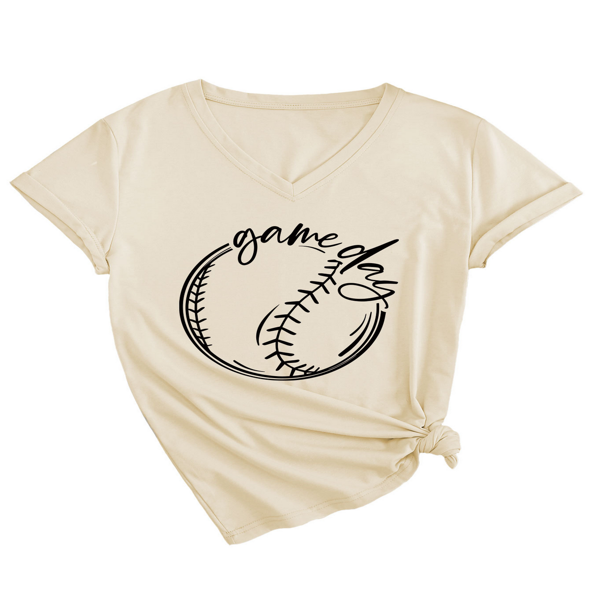 Casual Women??¢s Tee ??Game Day V-Neck Design_CWTTS1535