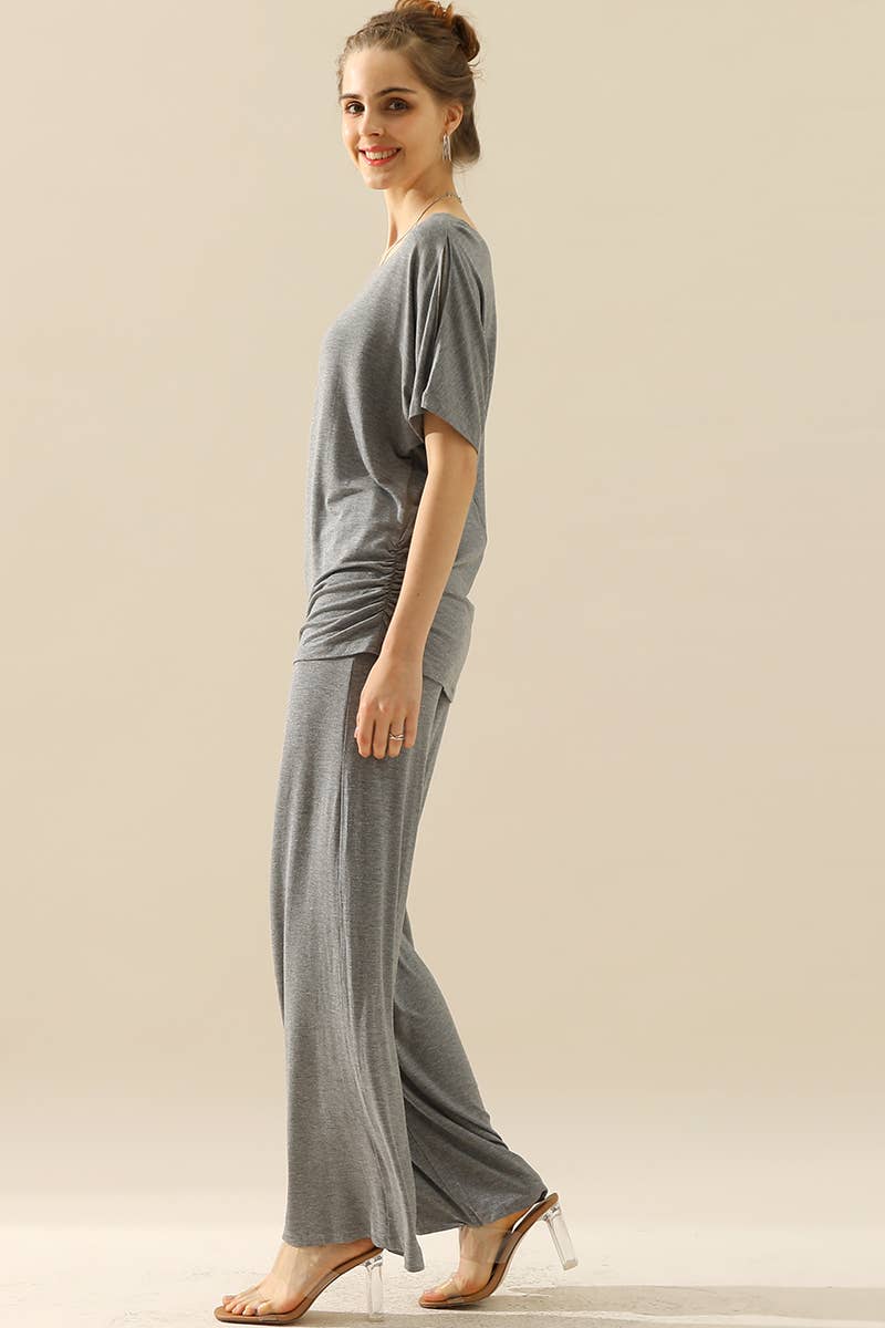 WOMEN SOLID COLOR BAGGY WIDE LEG PANTS_CWBLP397