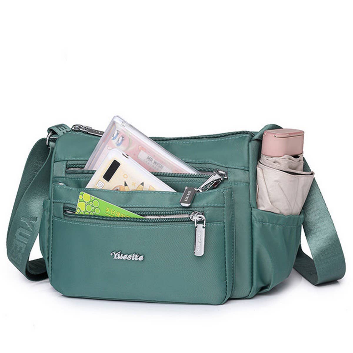 NYLON MULTI-COMPARTMENT SHOULDER CROSSBODY BAG_CWASC1752