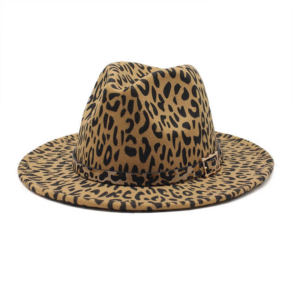 LEOPARD PRINT WOOLEN HAT AND LEOPARD PRINT BELT_CWAH2557