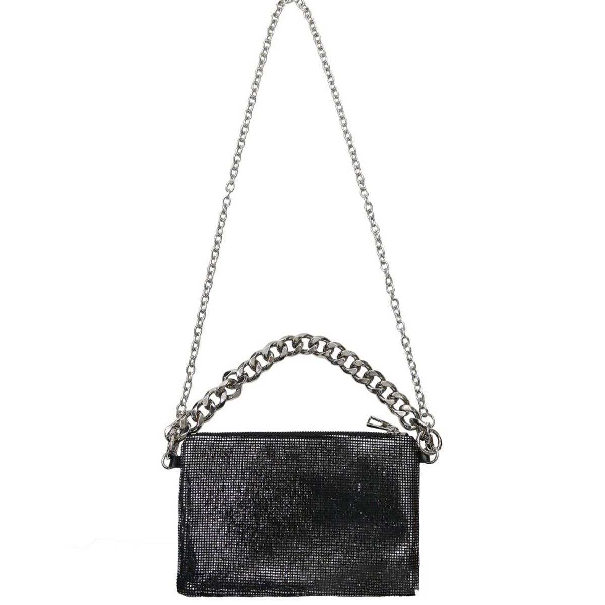SILVER SEQUIN HANDBAG SHOULDER BAG_CWAB1391