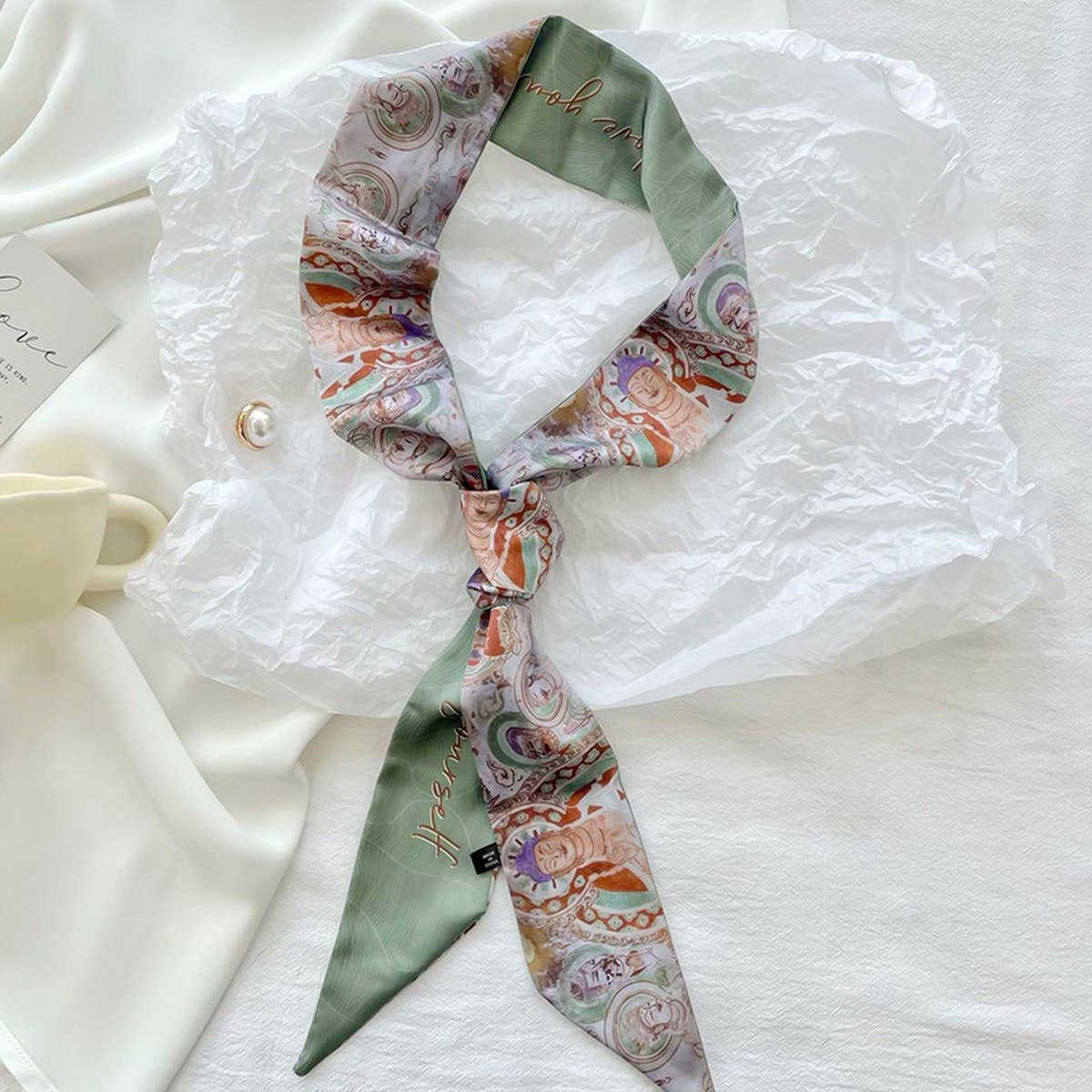 FASHION OIL PAINTING SMALL SILK SCARF FOR WOMEN_CWAHA4138