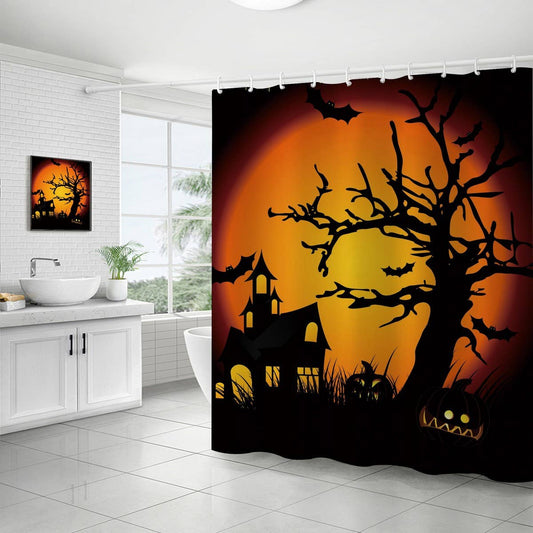 HALLOWEEN THANKSGIVING FLOWER SHOWER CURTAIN