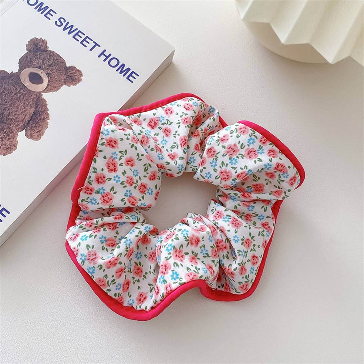 WOMEN FRESH FABRIC BROKEN FLOWER HAIR TIE_CWAHA0841