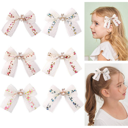 CHILDREN'S LACE MESH BOW HAIRPIN