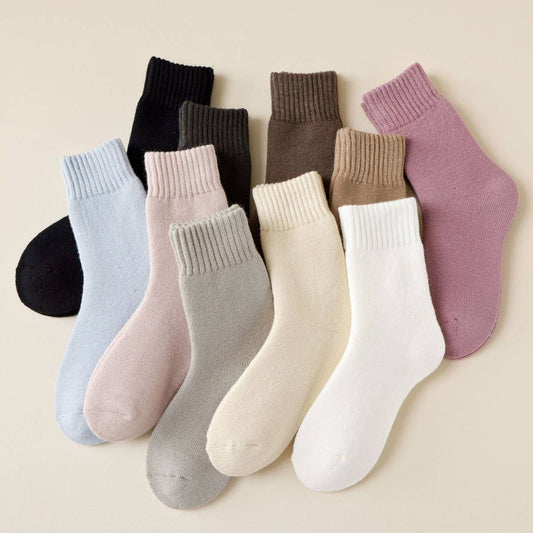 WOMEN'S WINTER FLEECE THICKENED MID-TUBE SOCKS