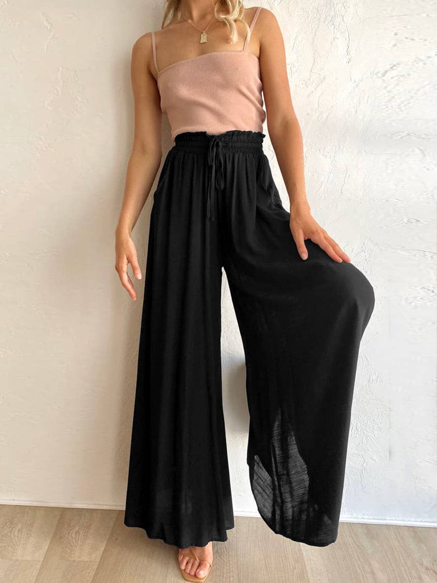 Loose and drape look Wide-leg pants