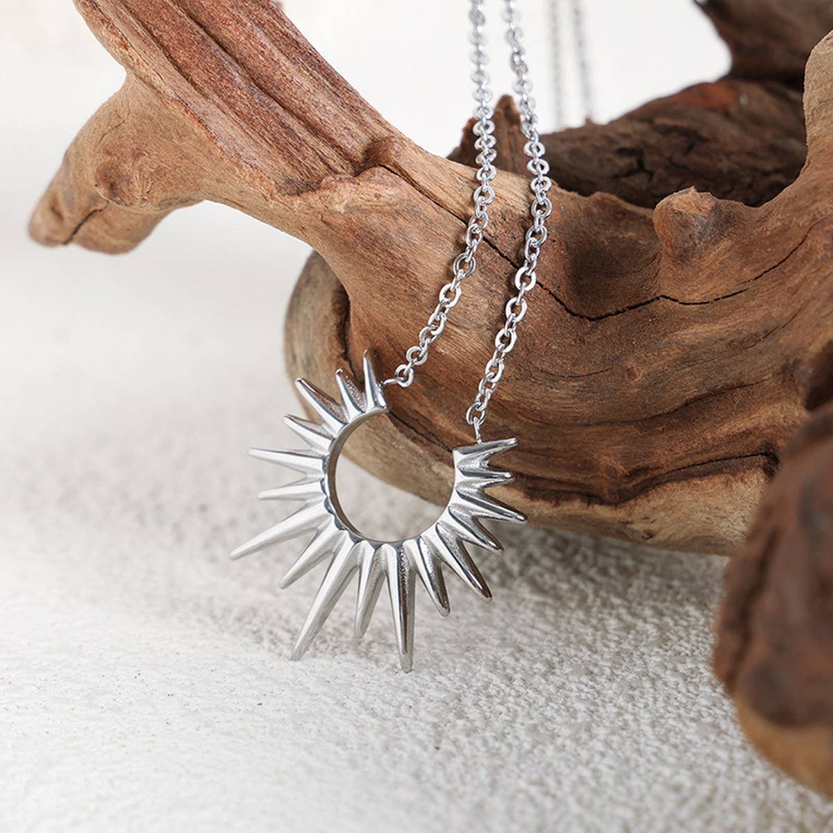 SUNFLOWER TITANIUM STEEL NECKLACE JEWELRY