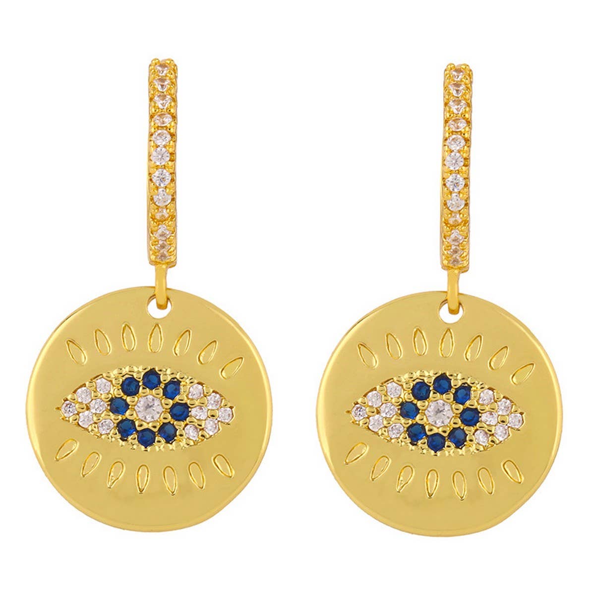 SUNFLOWER PENDANT WITH ZIRCON EARRINGS