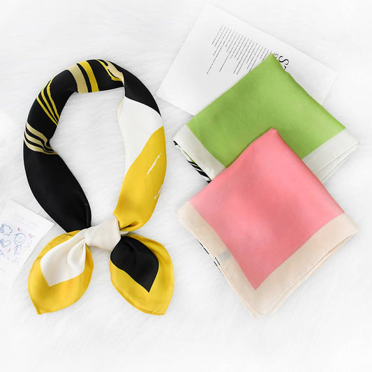 Floral Silk Scarf-Fresh & Elegant Square Headscarf