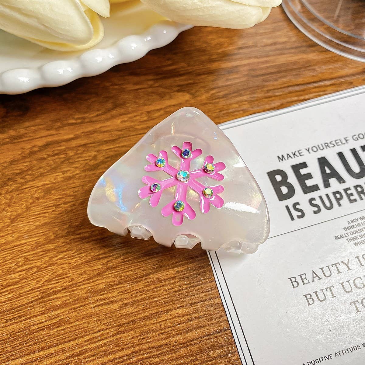 Cute Snowflake Hair Claw, Xmas Ponytail Clip_CWAHA0725