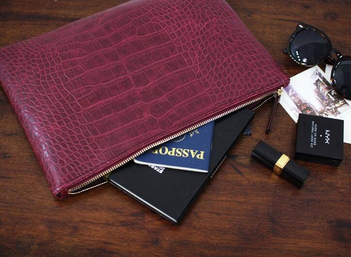 PU crocodile pattern glossy hand-grabbed bag