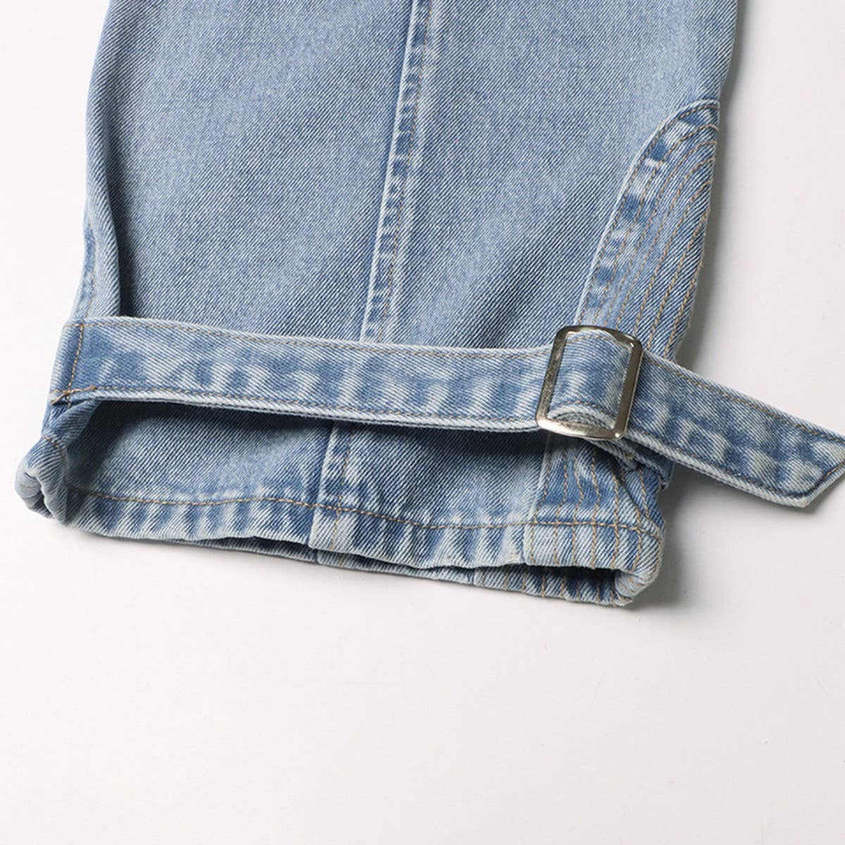 HIGH WAISTED HOLLOW EXPOSED WAIST SOLID COLOR JEANS