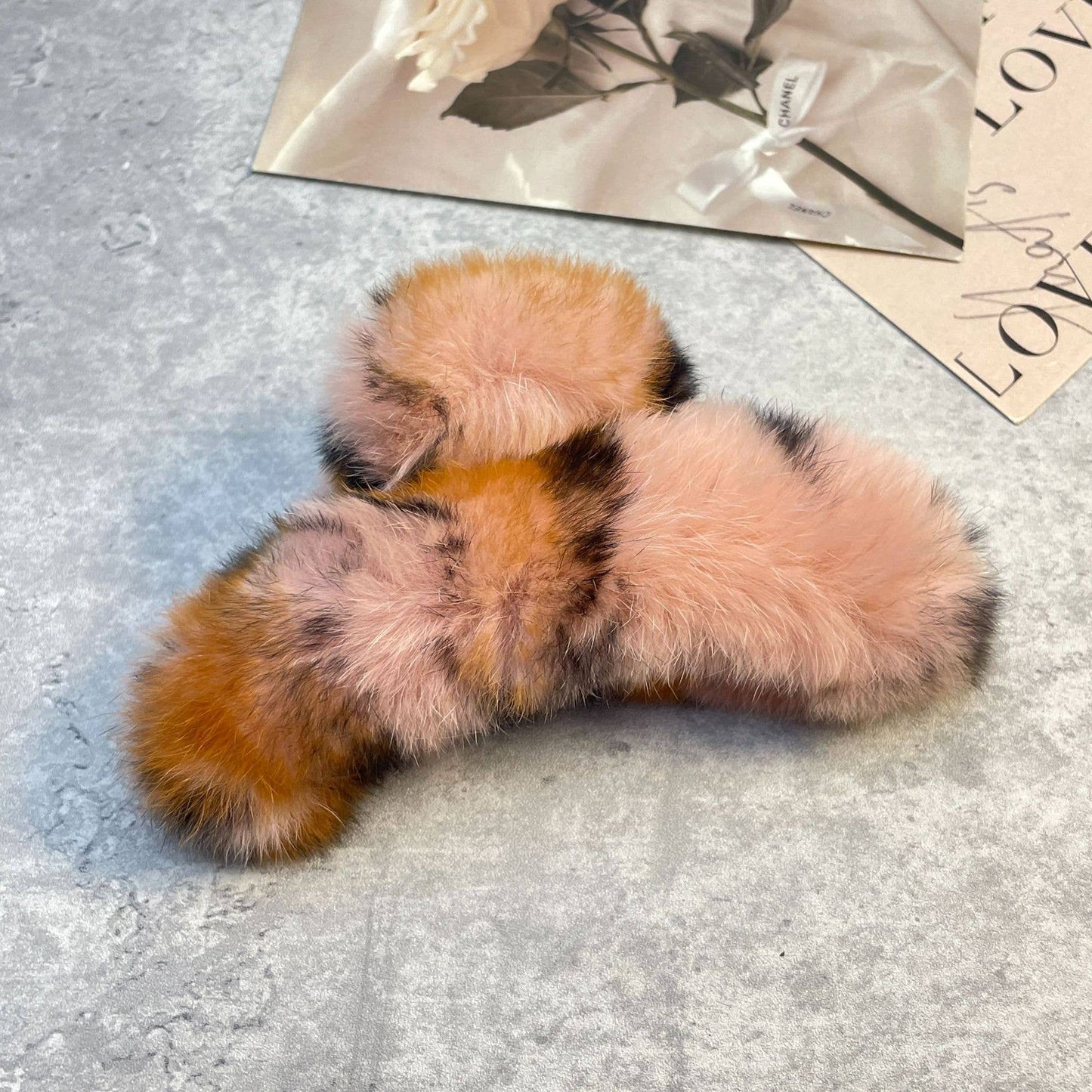 Rex Rabbit Fur Claws - Elegant Mixed Color Clips