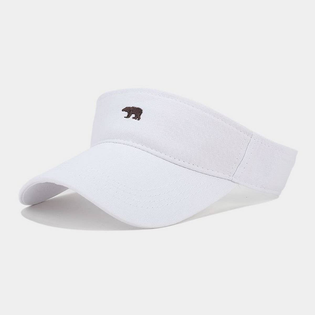 Summer Bear Embroidered Breathable Visor Cap_CWAH3308