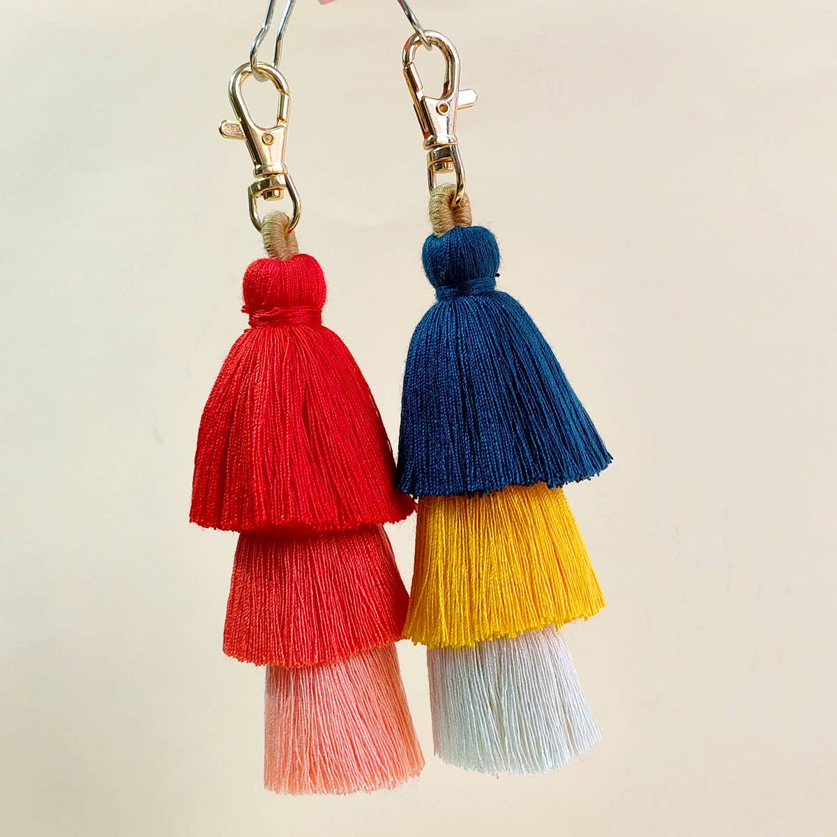 HANDMADE COTTON ROPE TASSEL KEYCHAIN