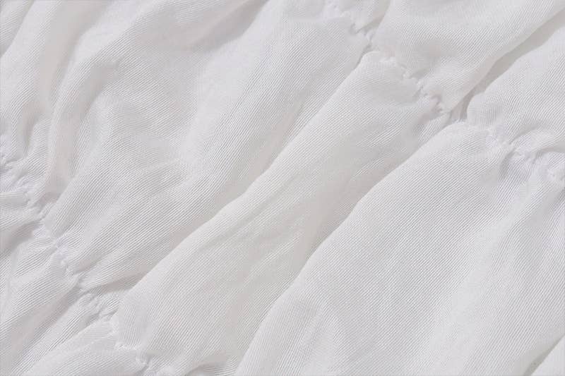 Pleated texture halter top short skirt set