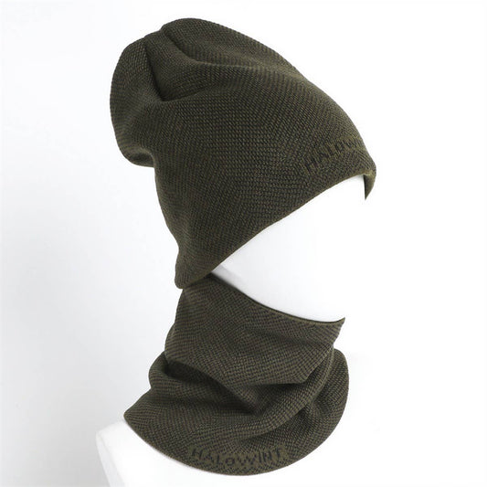 HERRINGBONE HOOD AND SCARF TWO-PIECE SET