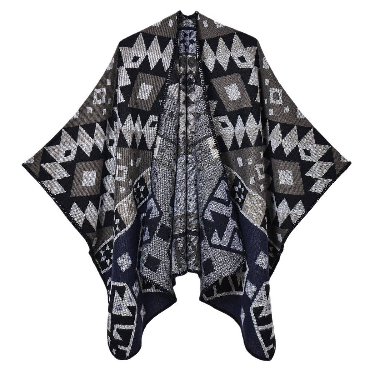 GEOMETRIC DIAMOND THICK WARM SHAWL