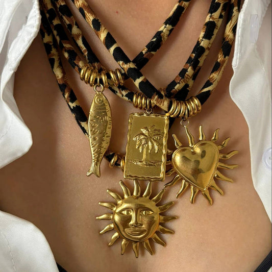 Leopard Velvet Cord Necklace ? Bold Fall Statement