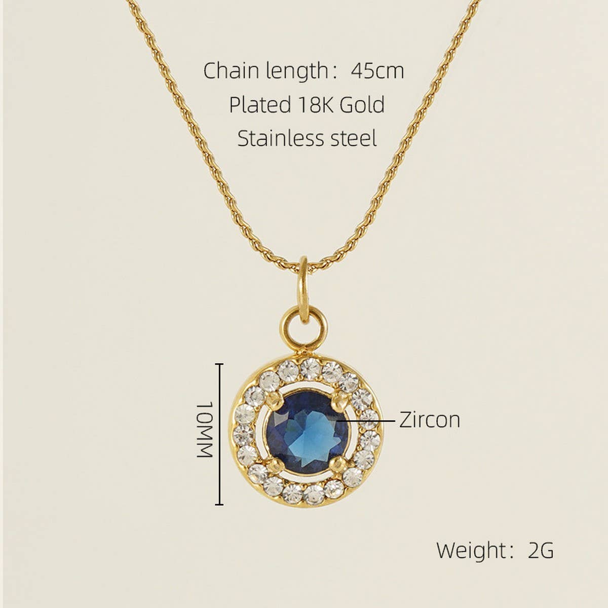 STAINLESS STEEL ZIRCON HEART PENDANT NECKLACE_CWAJE0682