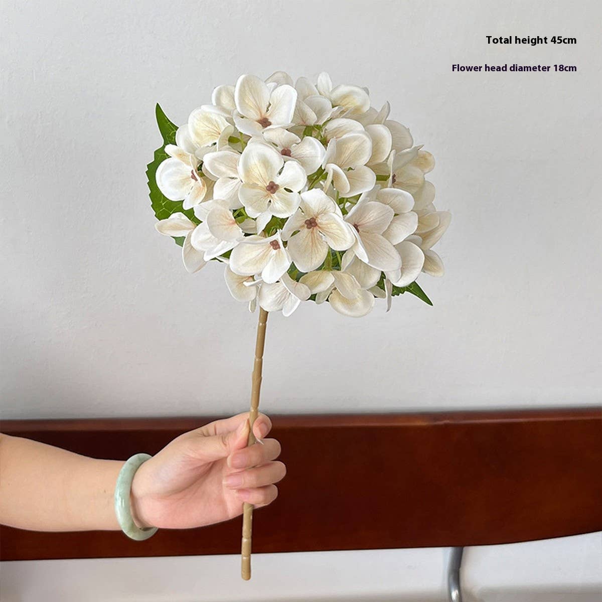 3D Printed Autumn Hydrangea Stem with 2 Leaves_CWMM6517