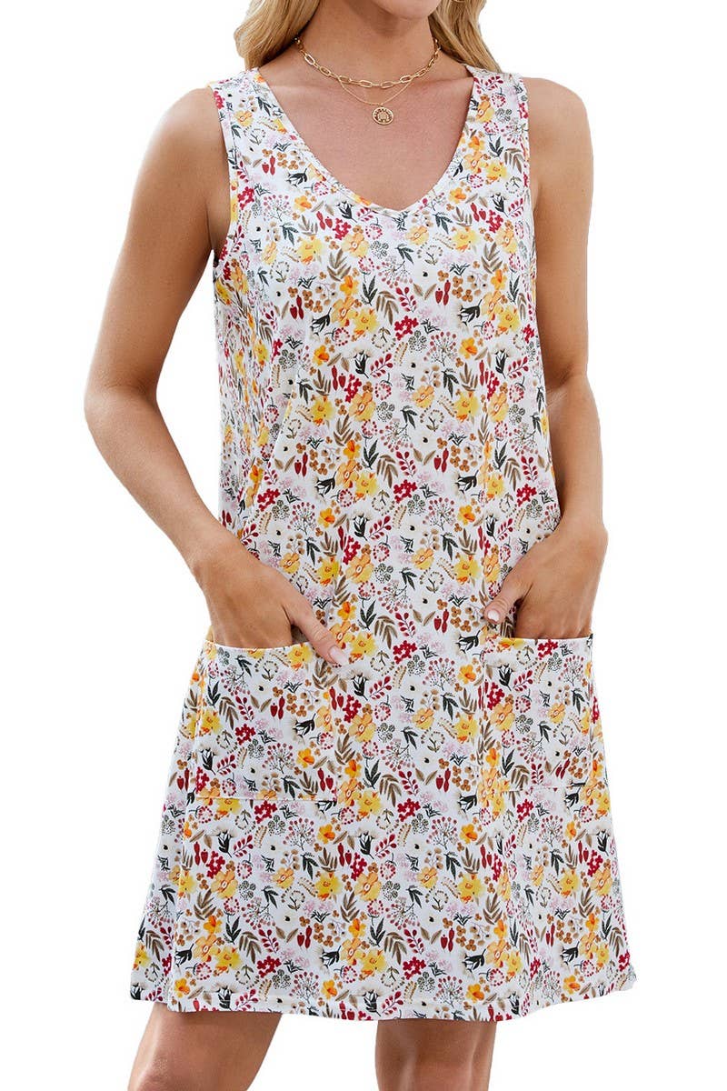 CWDSD7418_SPRING AND SUMMER LOOSE CASUAL SLEEVELESS DRESS