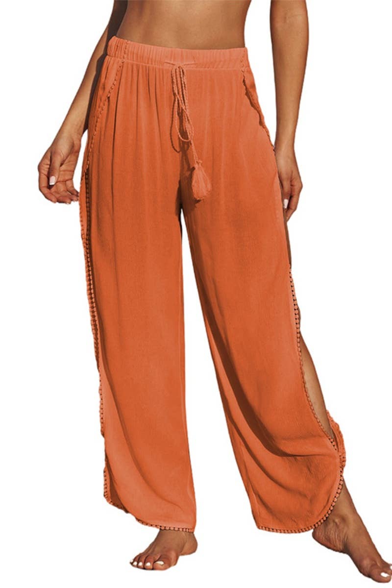 CWBMP0158_SUMMER CASUAL SPLIT HIGH-WAISTED PANTS