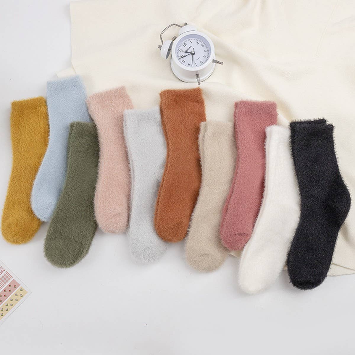 WINTER WARM MID-TUBE SOCKS SOLID COLOR SOCKS