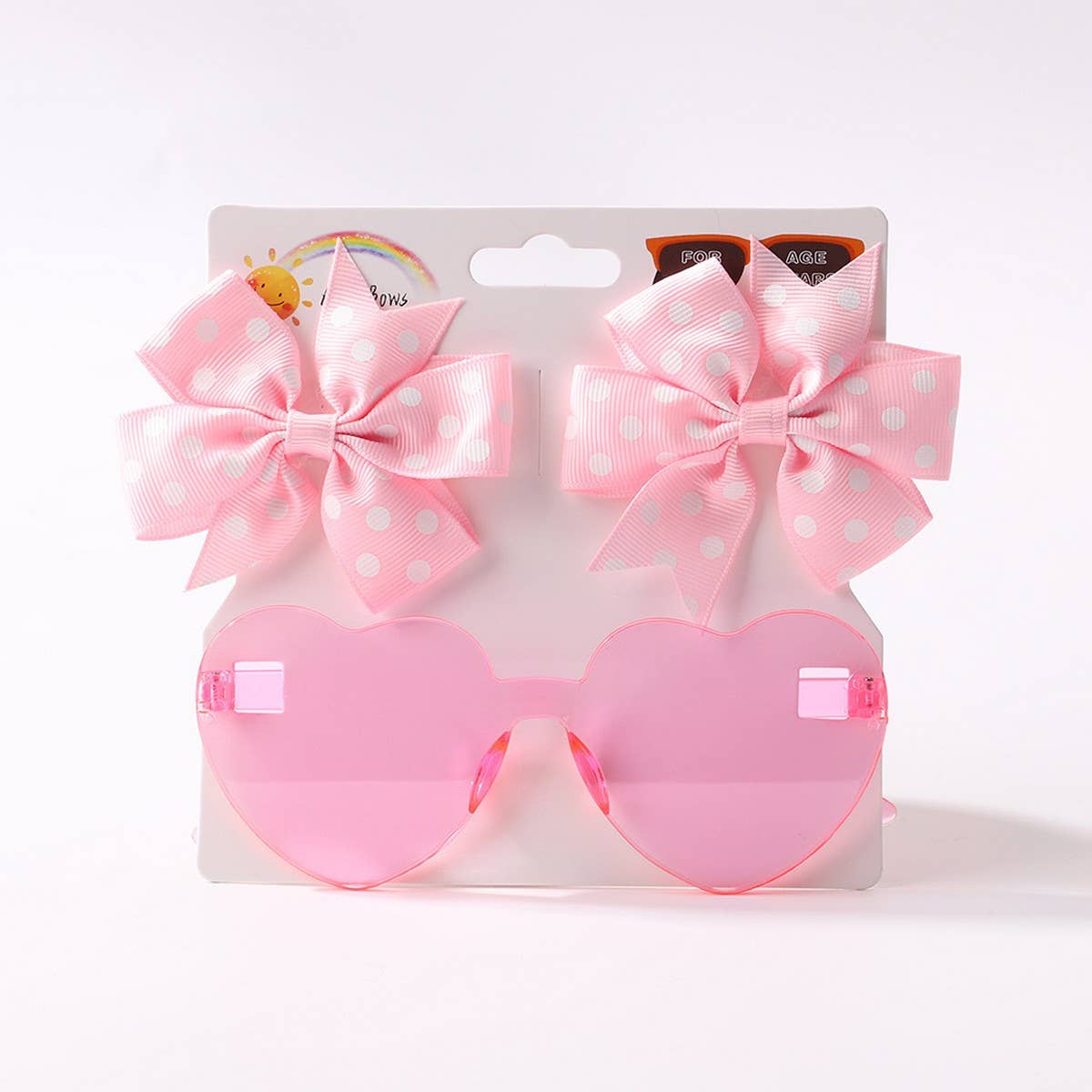 Kids Polka Dot Grosgrain Bow Hair Clip &Sunglasses