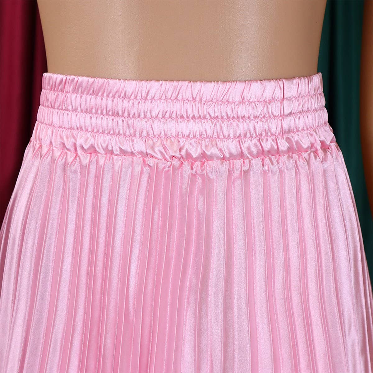 PLUS SIZE MID-HIGH WAIST PLEATED LONG SKIRT_CWDMD3676