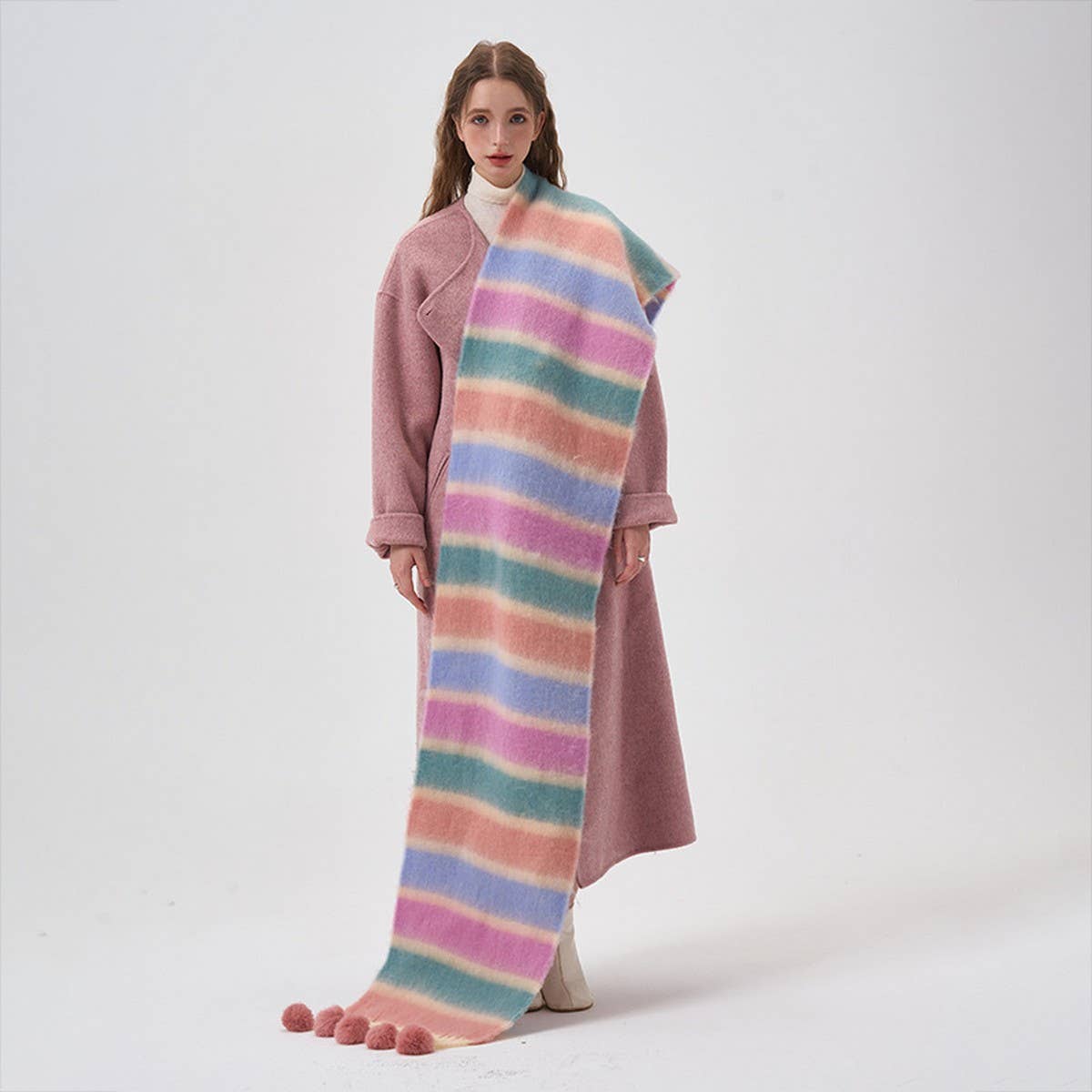 Color Stripe Scarf ? Warm Winter Couple Wrap