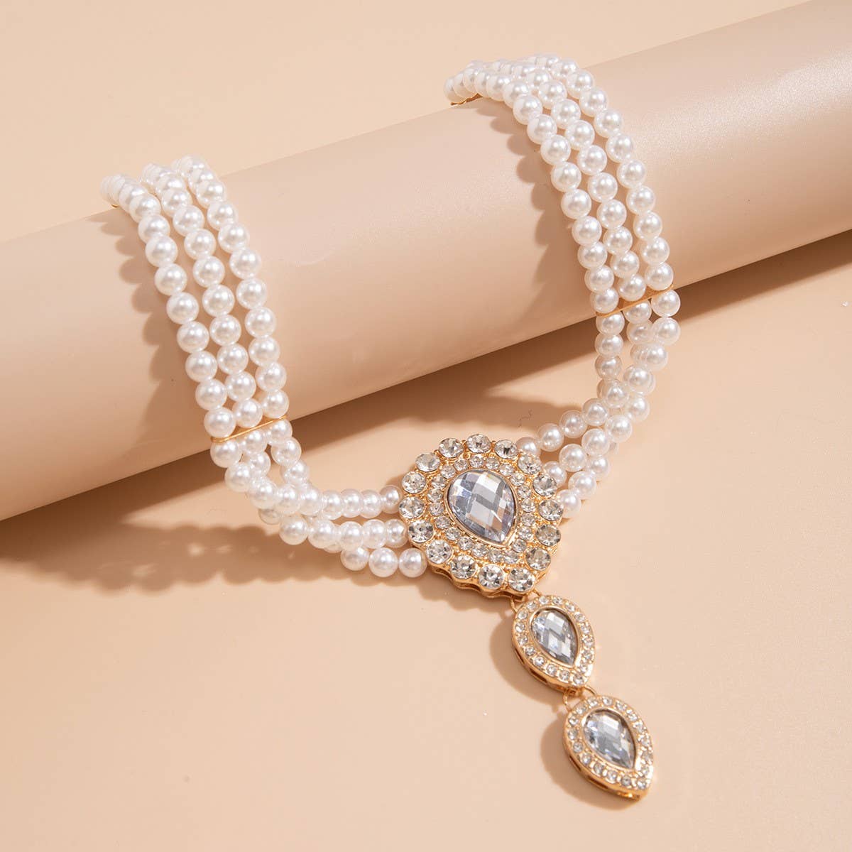 IMITATION PEARL RHINESTONE FASHION COLLAR JEWELRY