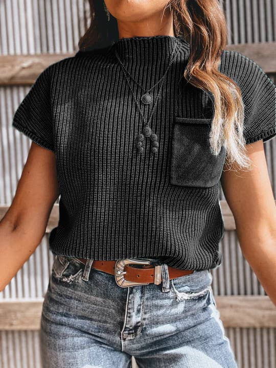 SOLID COLOR TURTLENECK LOOSE SHOULDER SWEATER