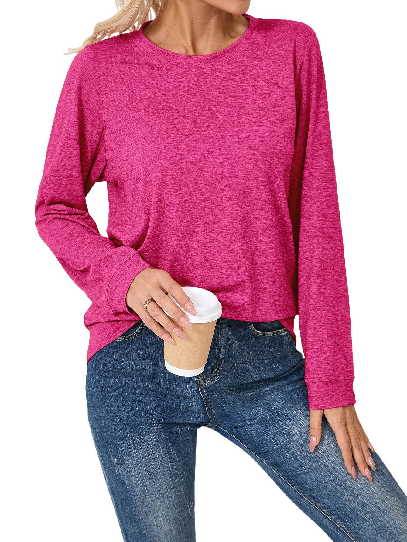 SOLID COLOR CASUAL CREWNECK COMFORTABLE T-SHIRT