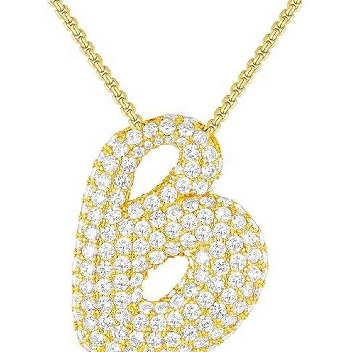 26 Letters Necklace - Copper Zirconia Pendant_CWMM5864